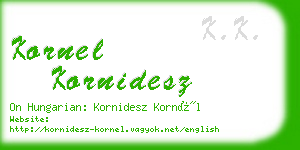 kornel kornidesz business card